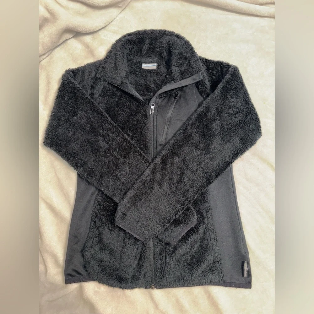 Columbia Black Faux Sherpa Jacket with Branded Label - Picture 1 of 4